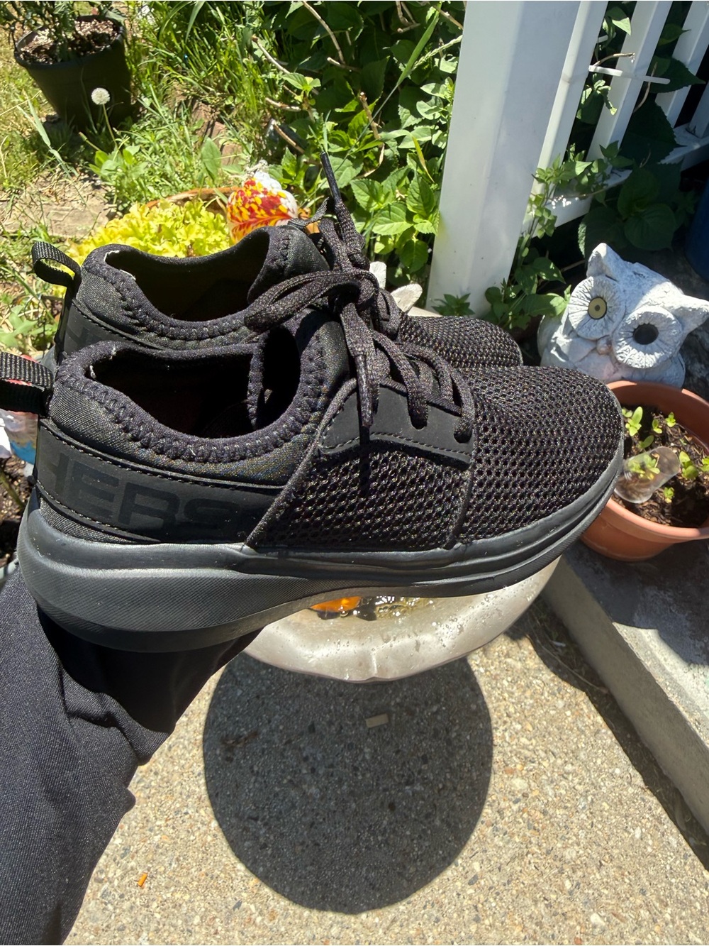 Skechers Kids GUC Air Cooled Goga Mat Sz 1 SN97876L Black Knit Athletic Sneakers